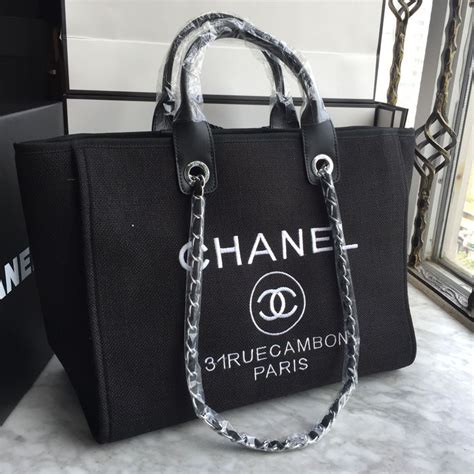 chanel black canvas tote|chanel grand shopping tote price.